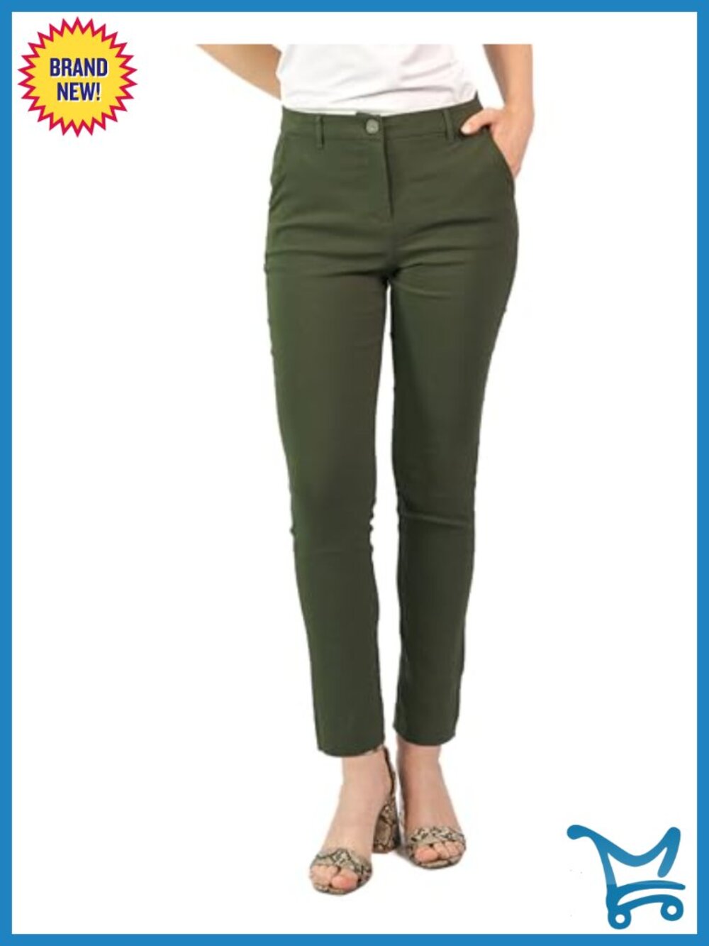 Comfort Stretch Work Pants Cropped Ankle Business Casual Slacks